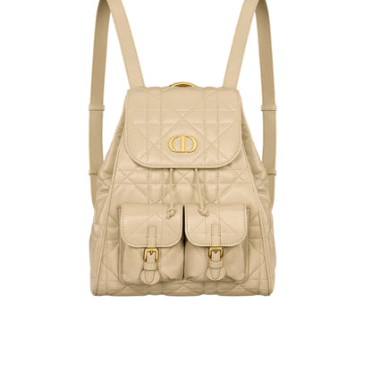 DIOR CARO LAMBSKIN BACKPACK BEIGE 25CM
