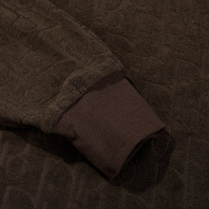 DIOR OBLIQUE RELAXED FIT HOODED SWEATSHIRT BROWN