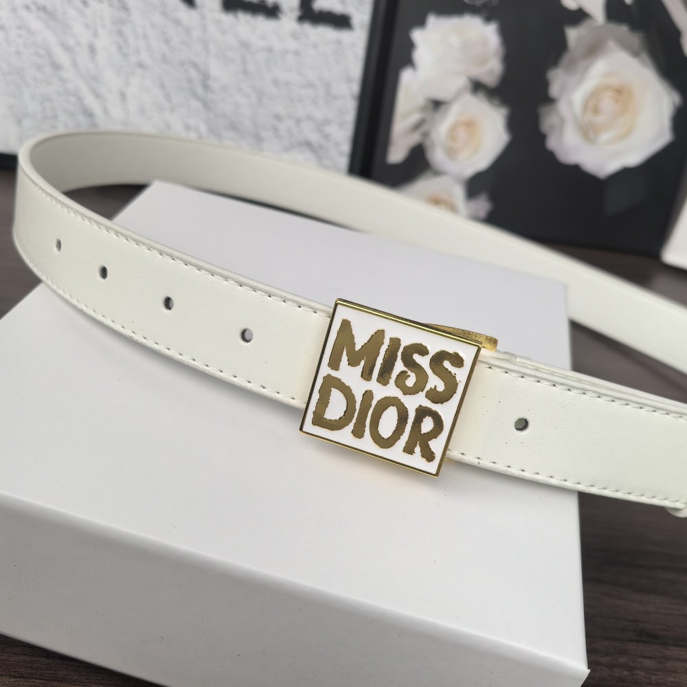 DIOR MISS DIOR GRAFFITI BELT WHITE 30MM B0598UMODM030 E01
