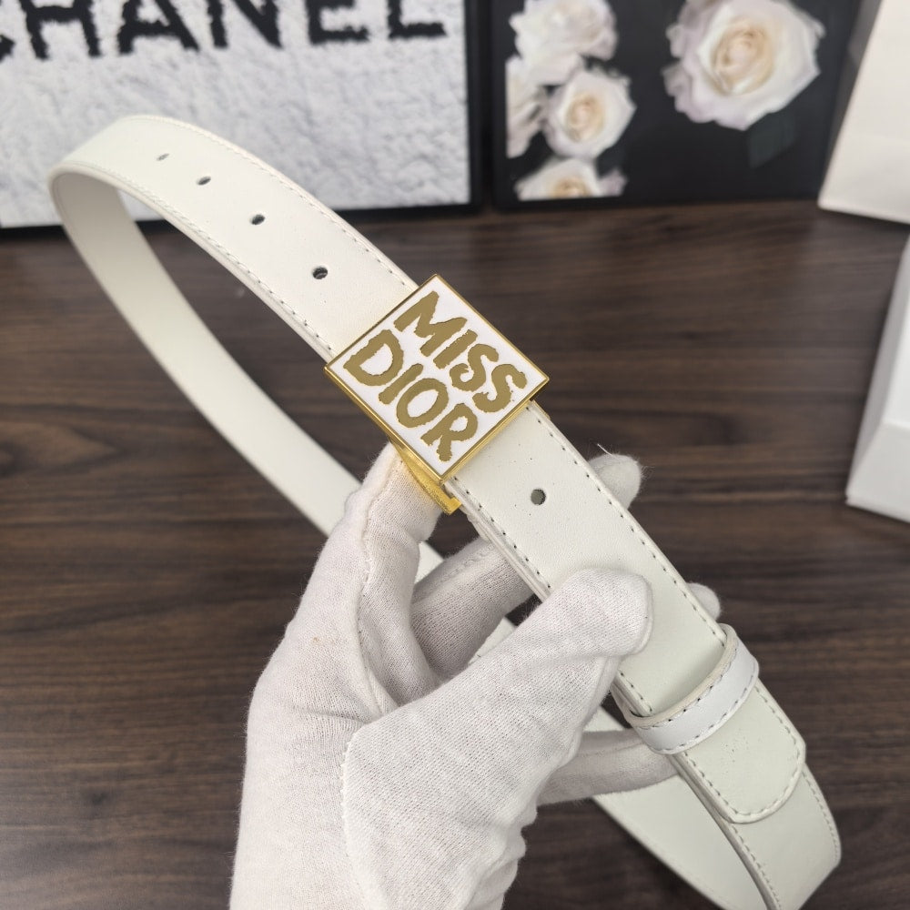 DIOR MISS DIOR GRAFFITI BELT WHITE 30MM B0598UMODM030 E01