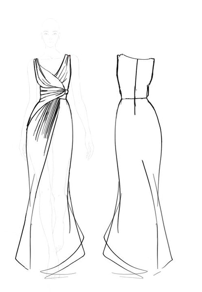 Deep V Formal Dress Green Pleating Maxi Dress Mother of the Bride Dress