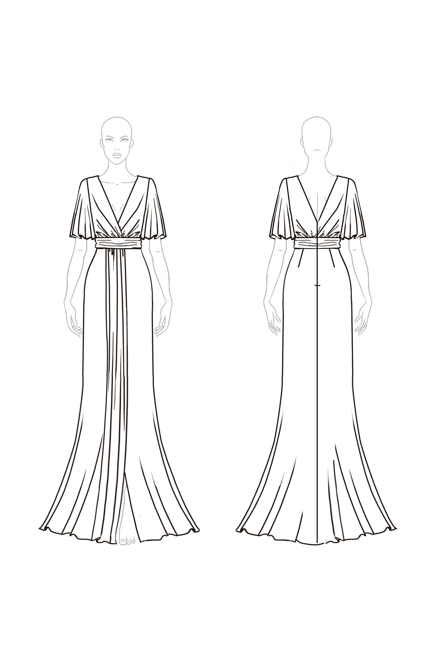 Formal Evening Dress Tan Velvet V Neck with Pockets Floor-Length Dress