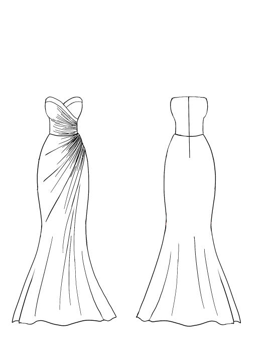 Evening Formal Dress V Neck Silver Silk Ruffles Strapless Maxi Dress