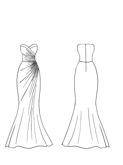 Evening Formal Dress V Neck Silver Silk Ruffles Strapless Maxi Dress