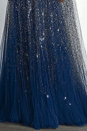 Formal Work Party Gray Blue Sequins Off Shoulder Maxi Dress