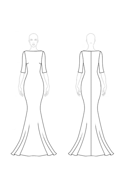 Formal Party Work Sequins Mermaid Boat Neck Golden Maxi Dress