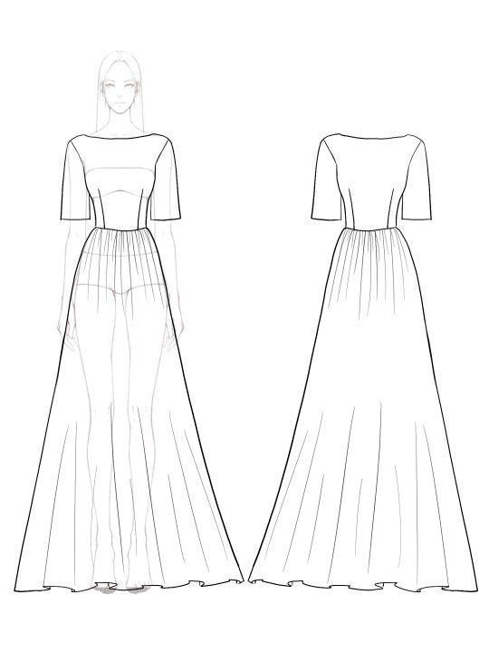 Formal Evening Party Dress Gray Blue Glitter Boat Neck See Through Maxi Dress Mother of the Bride Dress