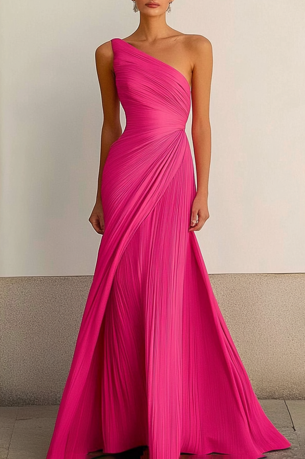 Formal Party Prom Dress One Shoulder Maxi Dress