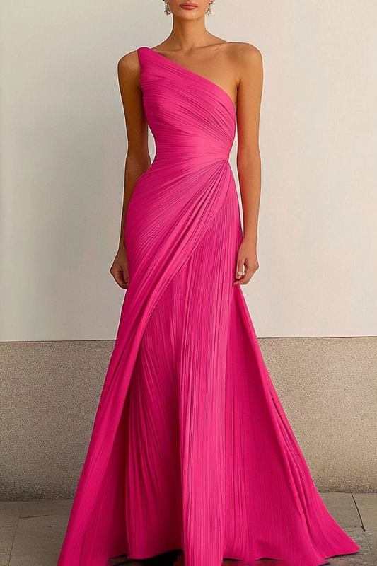 Formal Party Prom Dress One Shoulder Maxi Dress