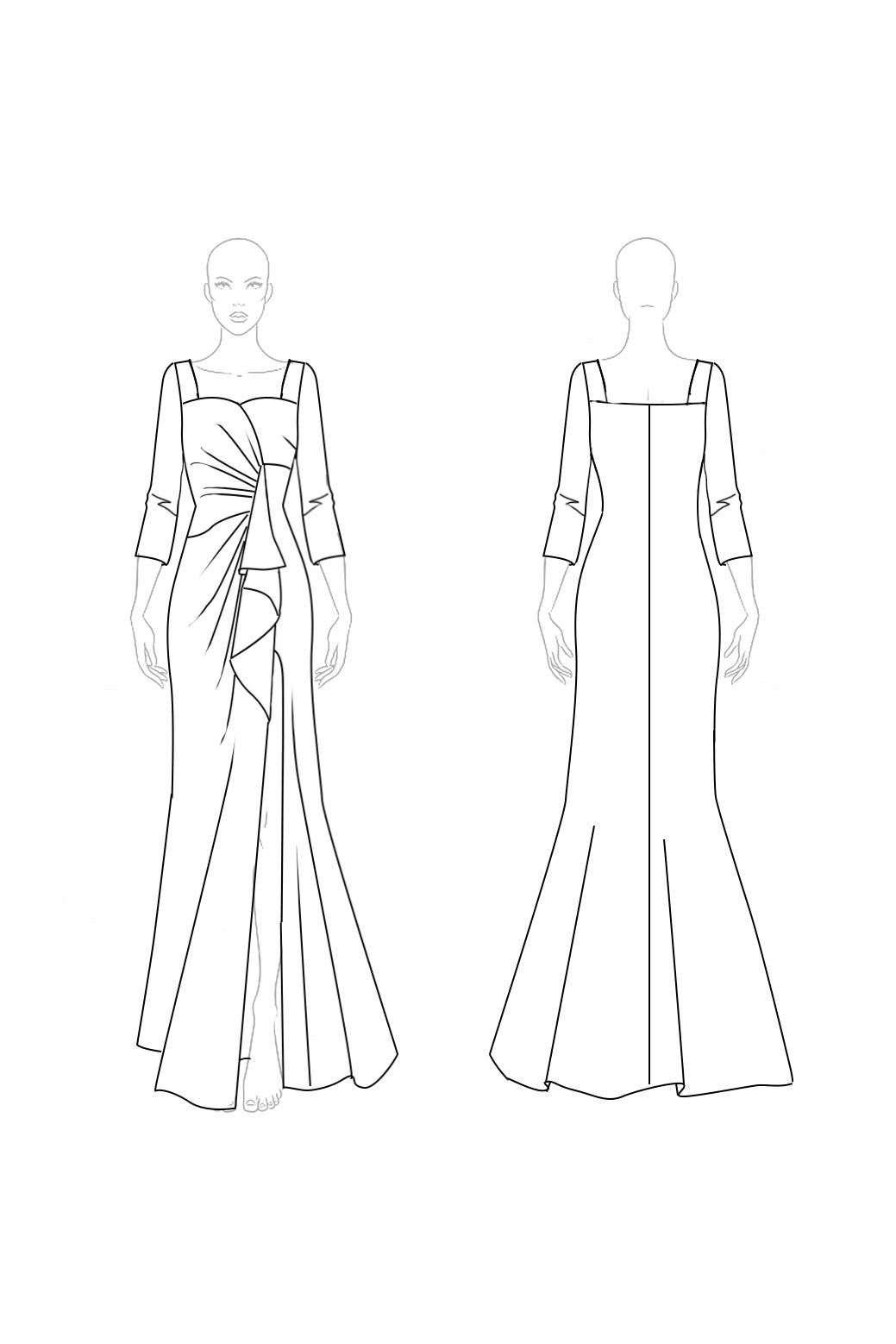 Evening Velvet Dress Ruffle High Slit  Maxi Dress Mother of the Bride Dress