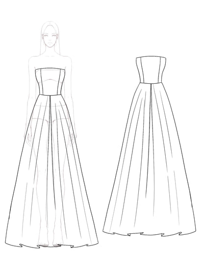 Evening Elegant Maxi Dress Yellow Green Block Satin Simplicity Ball Gown