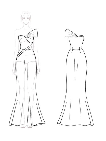 Evening Formal Mermaid Dress Rhinestone Velvet Maxi Dress