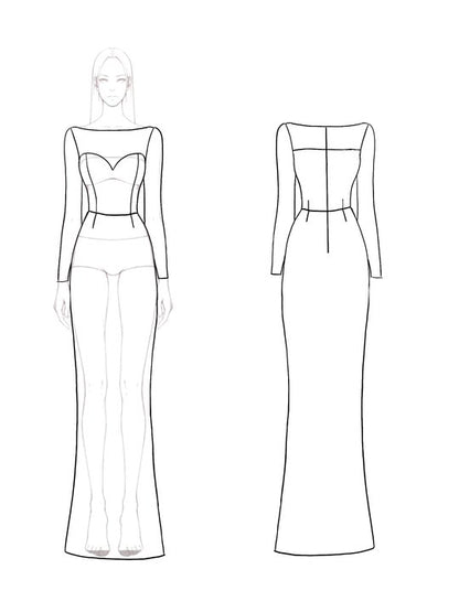 Elegant Formal Evening Gown Black Cutout Lace Party Dress