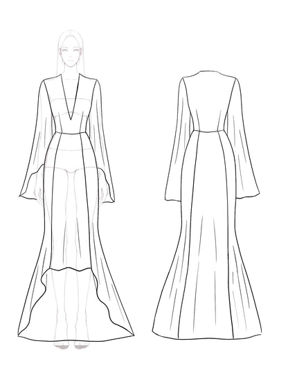 Elegant Work Wedding Guest Mermaid Dress Flare Asymmetrical Hem Dress