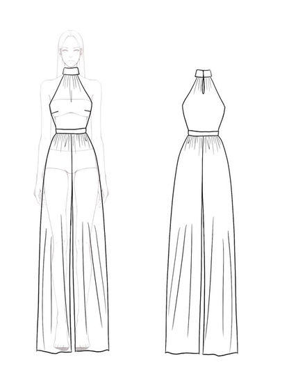 Emerald Green Party Work High-Neck Sleeveless Jumpsuit High-Neck Sleeveless Pants