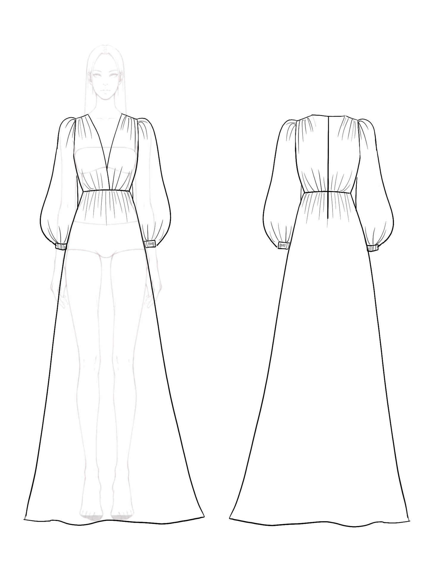 Elegant Pleated Metallic Dress Deep V Neck Puff Sleeve Maxi Dress Mother of the Bride Dress