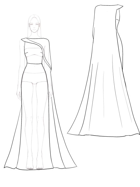 Elegant Evening One-Shoulder Dress Rhinestone Decorated Cape Asymmetrical Dress Mother of the Bride Dress