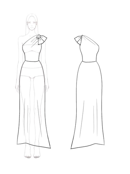 Evening Wedding Dress One-Shoulder Rhinestone Pleated Shoulder Strap Maxi Dress