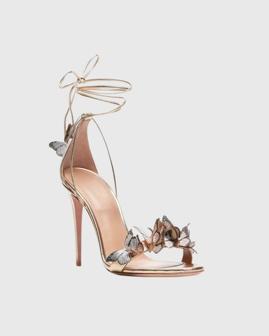 Carla Butterfly Embellished Sandals In Gold