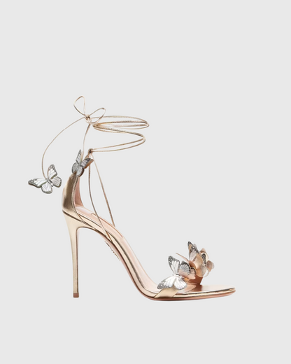 Carla Butterfly Embellished Sandals In Gold