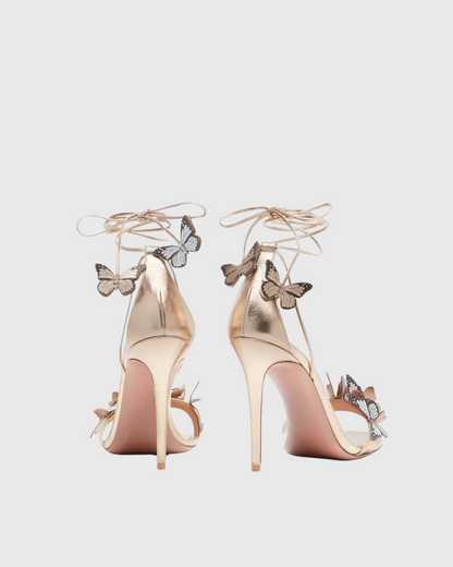 Carla Butterfly Embellished Sandals In Gold