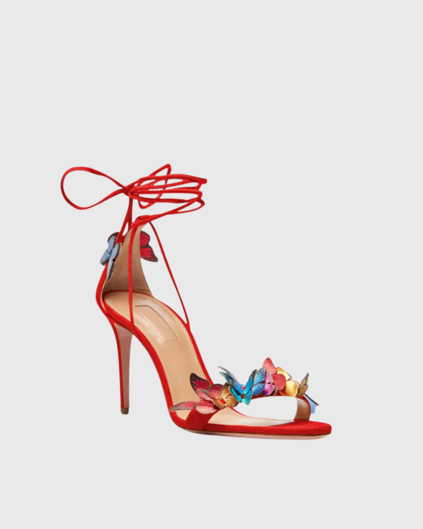 Carla Butterfly Embellished Sandals In Red