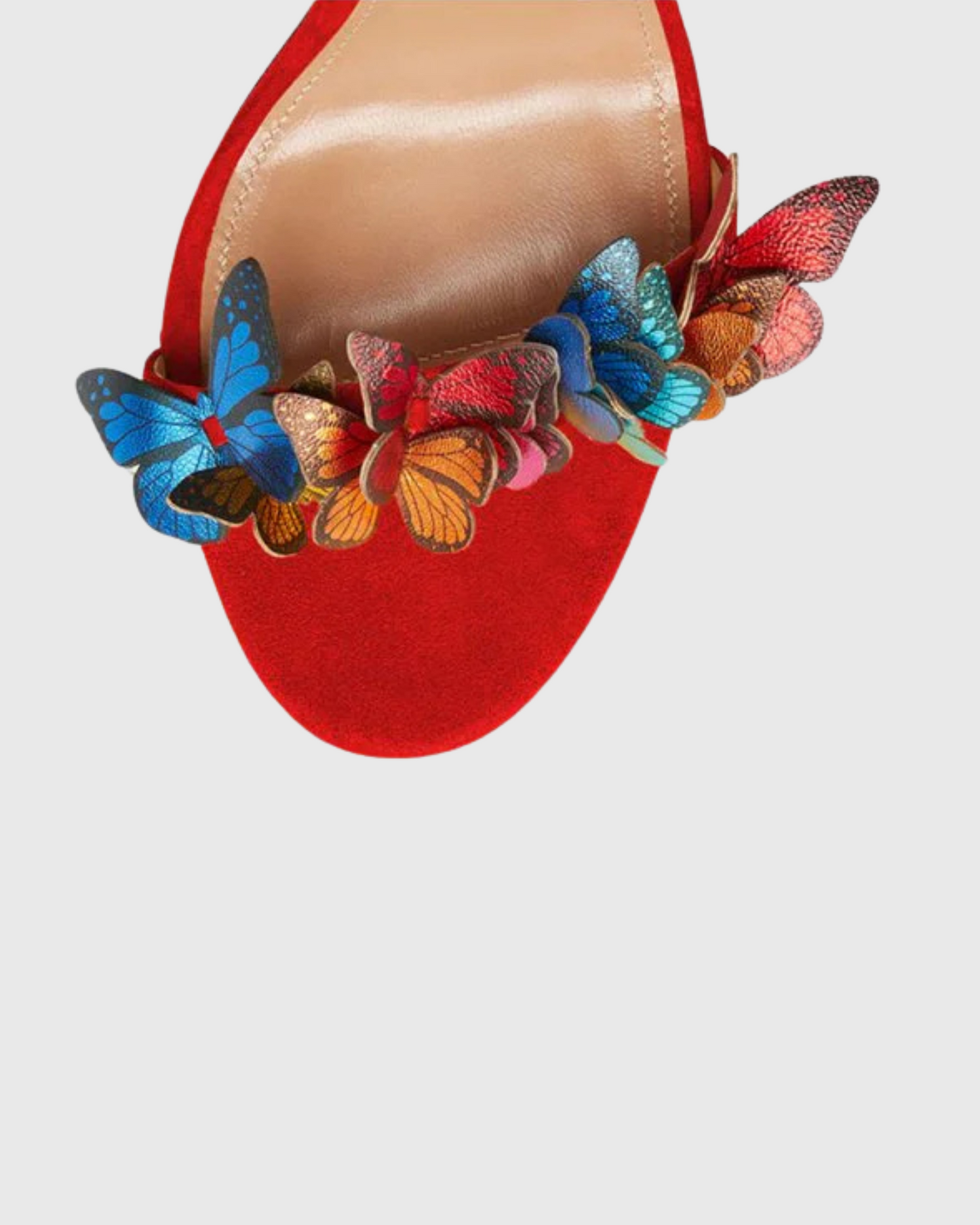 Carla Butterfly Embellished Sandals In Red