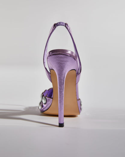 Carolina Rhinestone Slingback Pumps In Purple