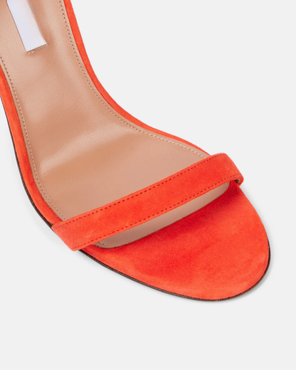 Cher Leaf Velvet Sandals In Red