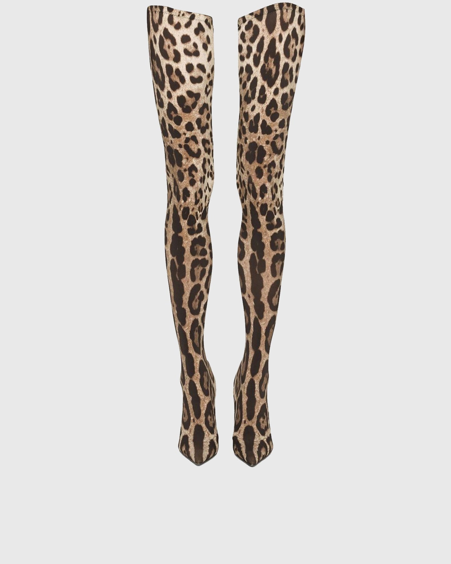 Claretta Leopard Print Over The Knee Boots