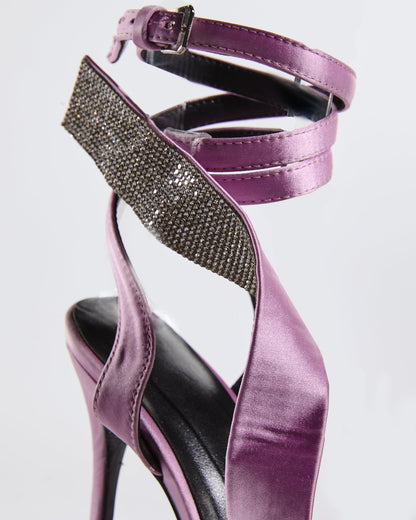 Crocifissa Spiral Rhinestone Bow Pumps In Lilac