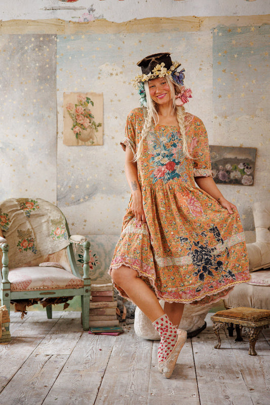Floral Appliqué Taigi Dress