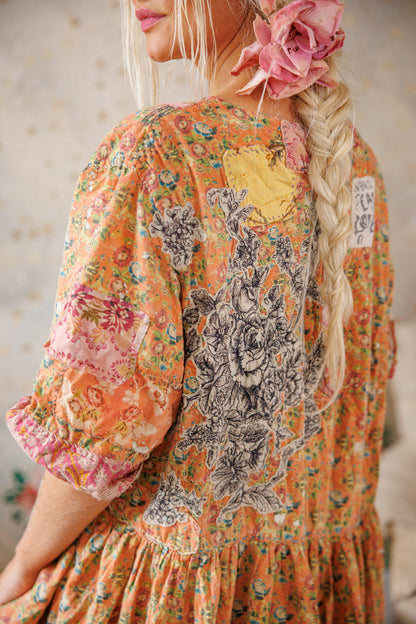 Floral Appliqué Taigi Dress