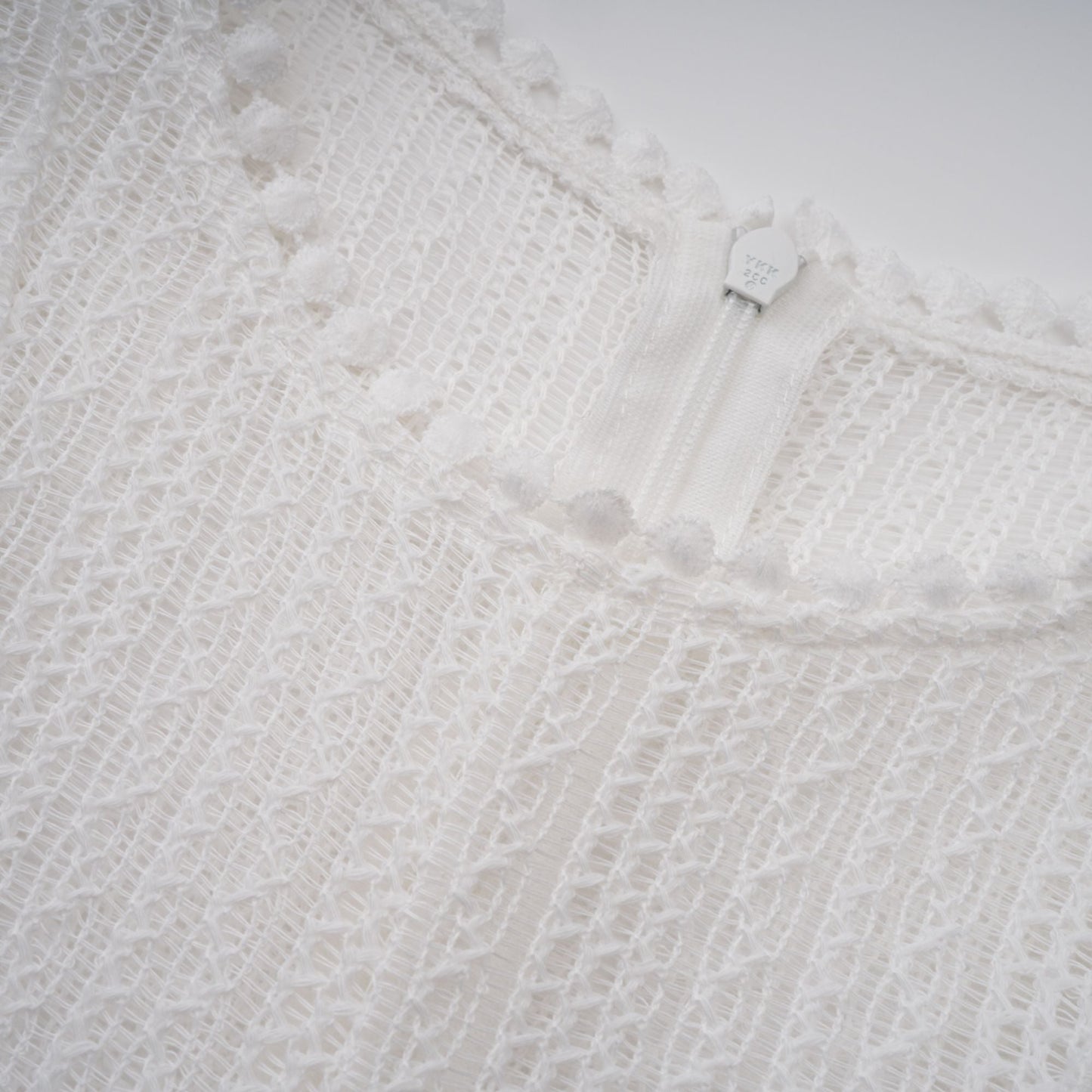 Hélène white pointelle puff midi dress