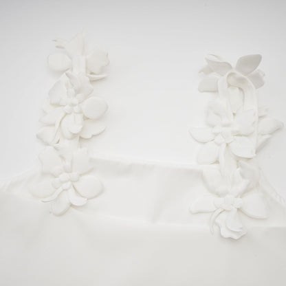 Odette white faux-floral top & skirt matching set