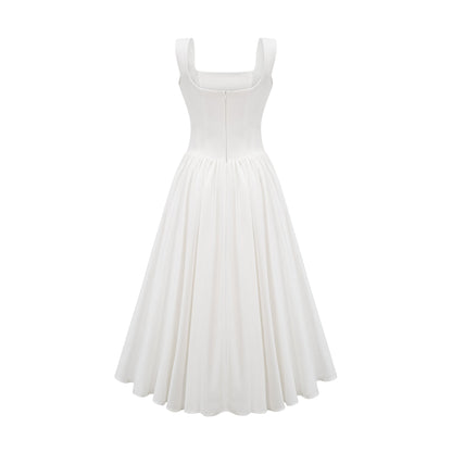 Sadie white pleated corset gown dress