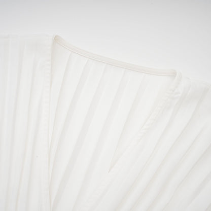 Claudette V-neck pleated mini dress