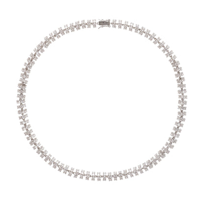 Sandrine Silver-Tone Crystal-Embellished Necklace