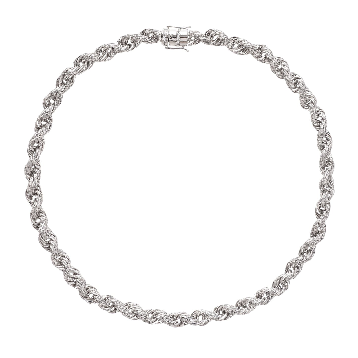 Aventin Silver Tone Cable Link Crystal Embellished Necklace