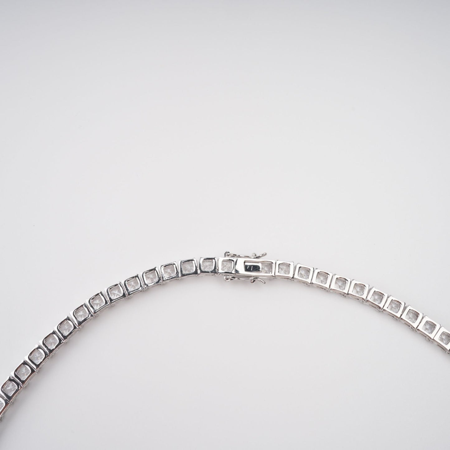 Avril Silver Tone Square Cut Crystal Embellished Necklace