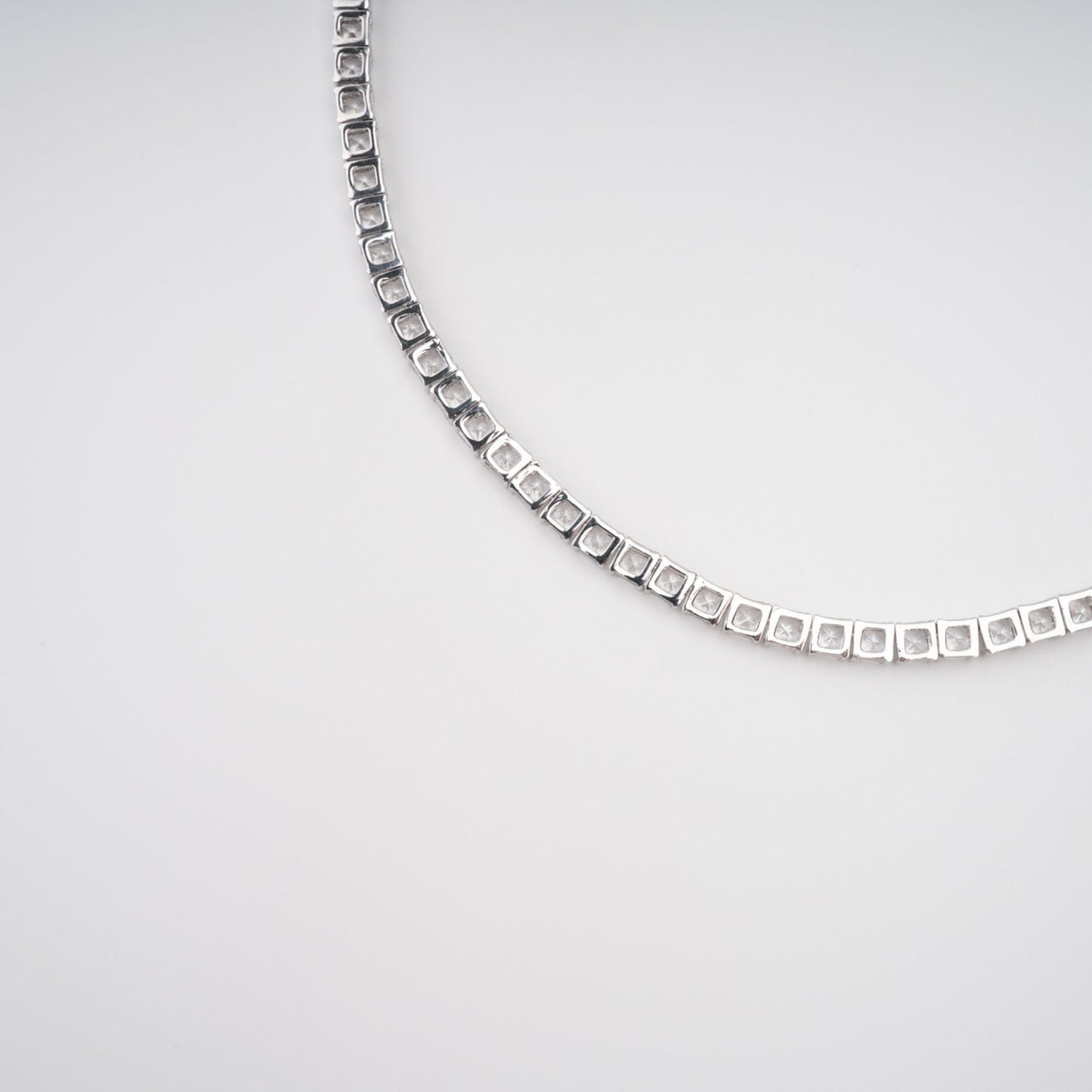 Avril Silver Tone Square Cut Crystal Embellished Necklace