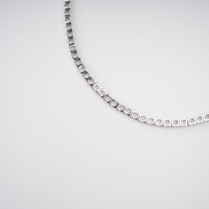 Avril Silver Tone Square Cut Crystal Embellished Necklace