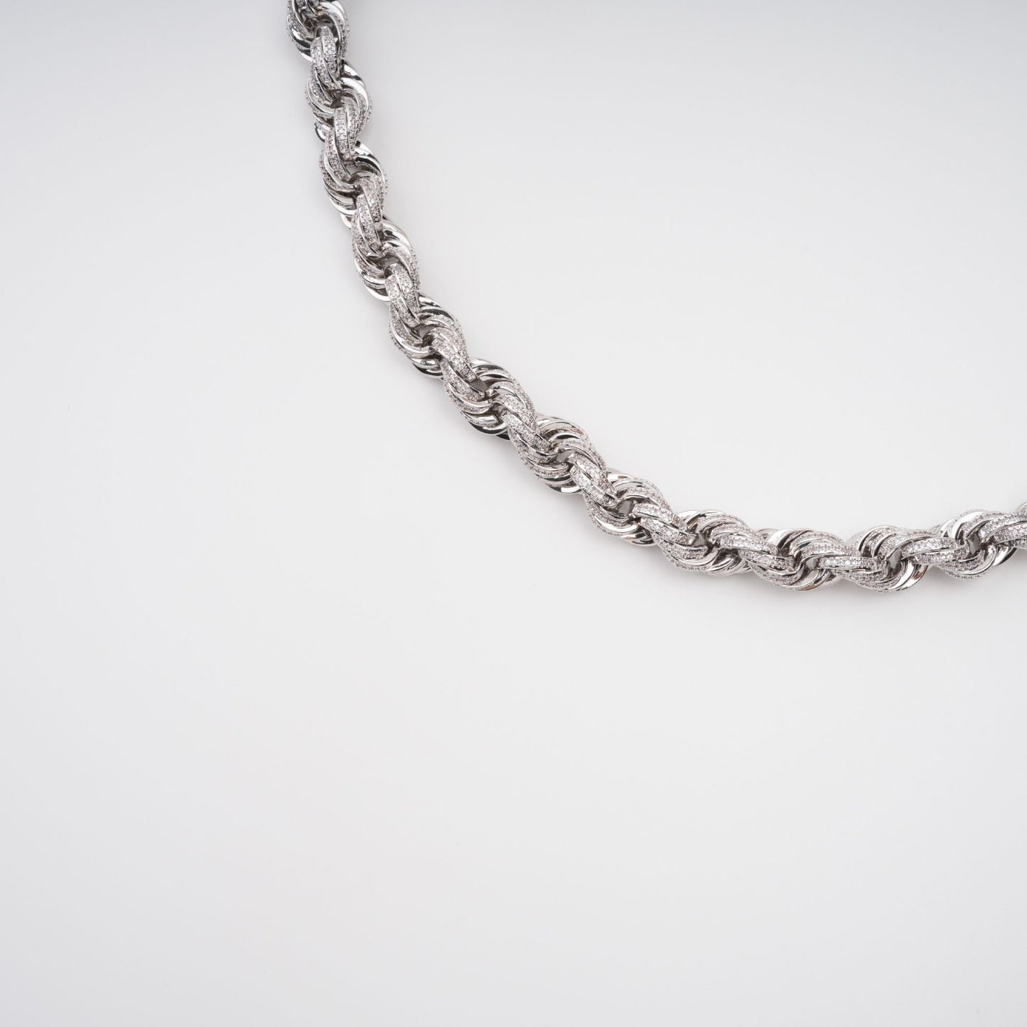 Aventin Silver Tone Cable Link Crystal Embellished Necklace