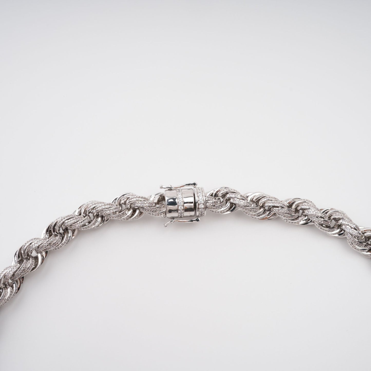 Aventin Silver Tone Cable Link Crystal Embellished Necklace
