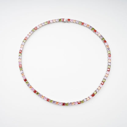 Avril Multicolor Square Cut Crystal Embellished Necklace