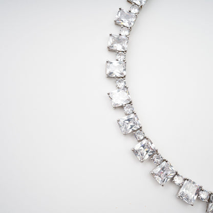 Mathilde Silver Tone Crystal Embellished Necklace