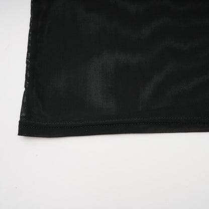 Ségolène black faux-fur tulle top