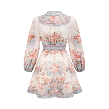 Clémence Romantic Floral Print Mini Dress