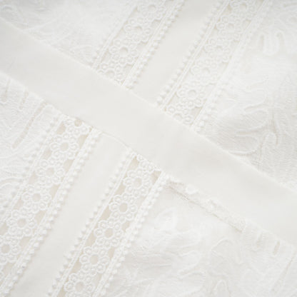 Madeleine white panelled embroidered midi dress
