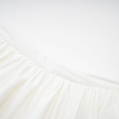 Andrea asymmetrical tulle blouse & skirt matching set in White